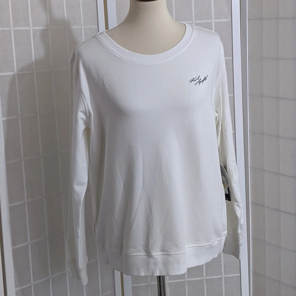 Karl Lagerfeld new white long sleeves top size M - Picture 1 of 5